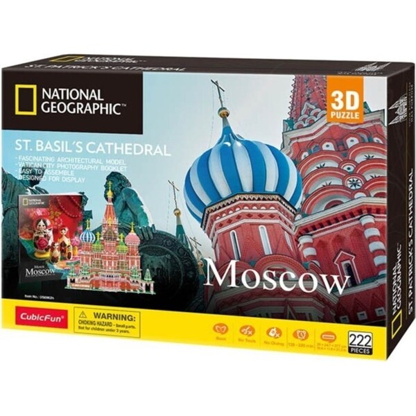 222pc National Geographic Moscow St. Basil's Cathedral 3D Puzzle Kids Toy 8+