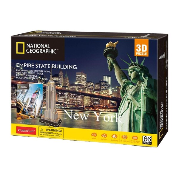 66pc National Geographic New York Empire State Building 3D Puzzle Kids Toy 8+