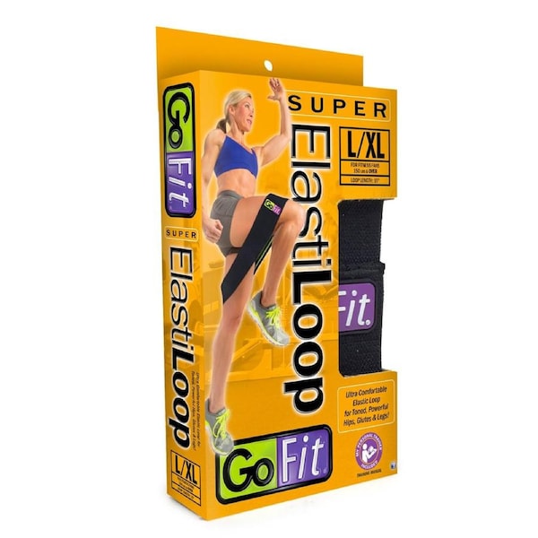 GoFit Super Soft Webbed Workout Gym Resistance Elastic Loops/Bands L/XL 8x38cm