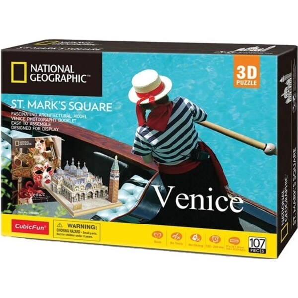 107pc National Geographic Venice St. Mark‘s Square 3D Puzzle Kids Play Toy 8+