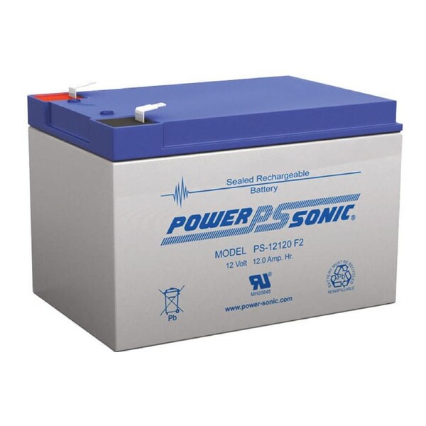 Power Sonic 12V 12Ah SLA Rechargeable Battery F2 Terminal Sealed Lead Acid