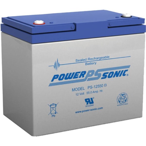 Power Sonic PS12550 12V 55Amp Rechargeable Battery B Terminal Sealed Lead Acid