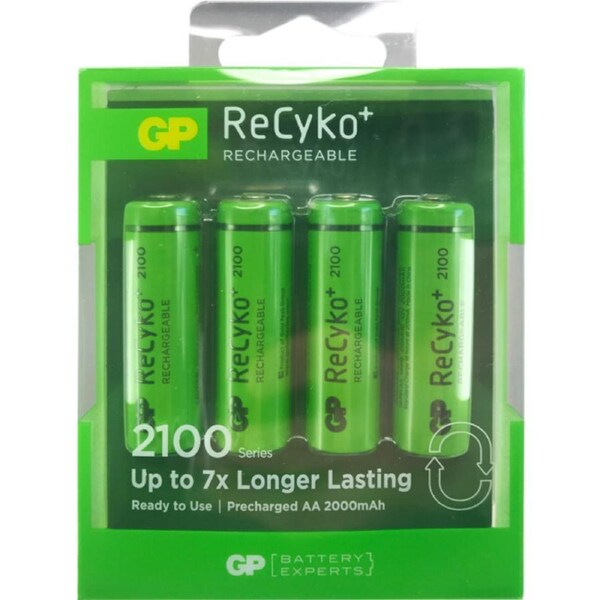 4pc GP ReCyko+ 2100 Series 2100mAh AA Rechargeable 1.2V NiMH Battery f/ Cameras