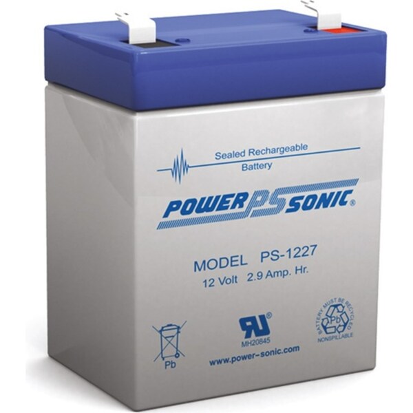 Power Sonic PS1227 12V 2.9AH Rechargeable Battery F1 Terminal Sealed Lead Acid