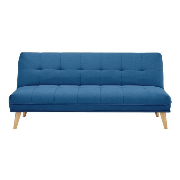 Jovie 3 Seater Sofa Queen Bed Fabric Uplholstered Lounge Couch - Blue