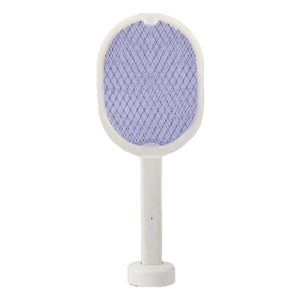 2 In 1 Electric USB Rechargable Racket Fly Swatter Mosquito Insect Zapper