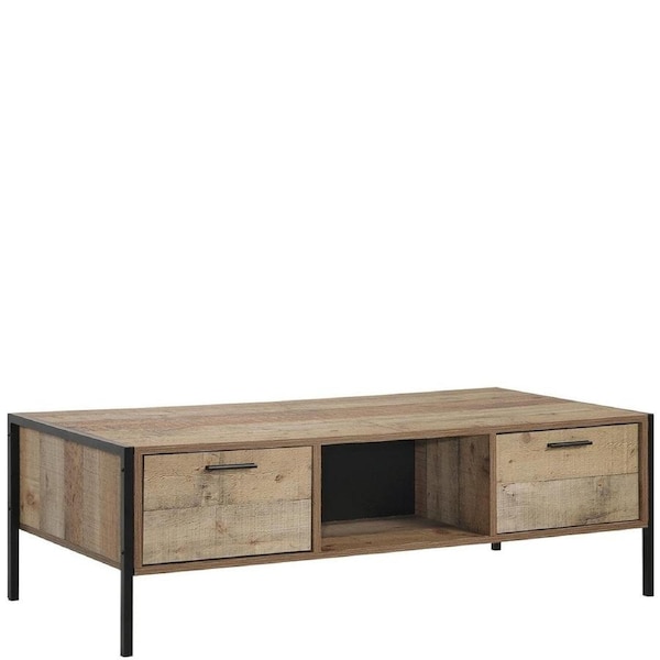 Coffee Table 2 Drawers Particle Board Storage in Oak Colour