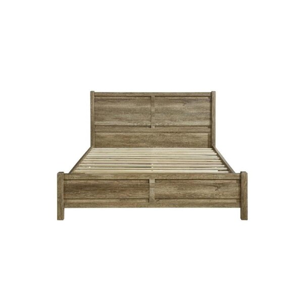Double Size Bed Frame Natural Wood like MDF in Oak Colour