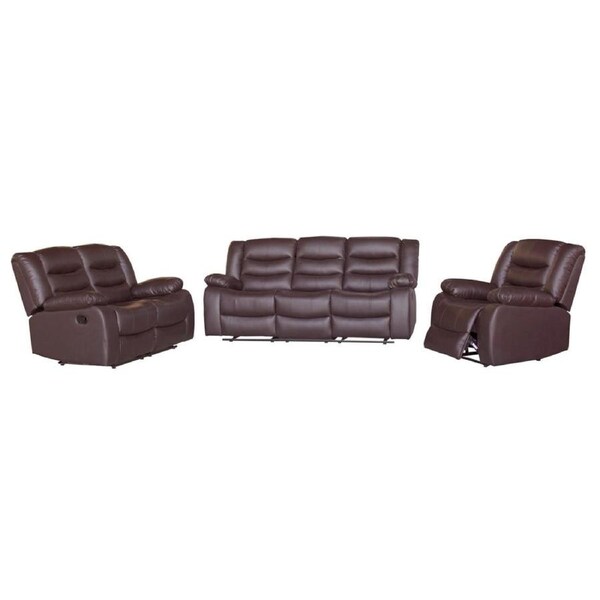 3+2+1 Seater Recliner Sofa In Faux Leather Lounge Couch in Brown