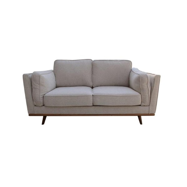 Kinsey 2-Seater Modern Fabric Lounge Sofa Wooden Frame- Beige