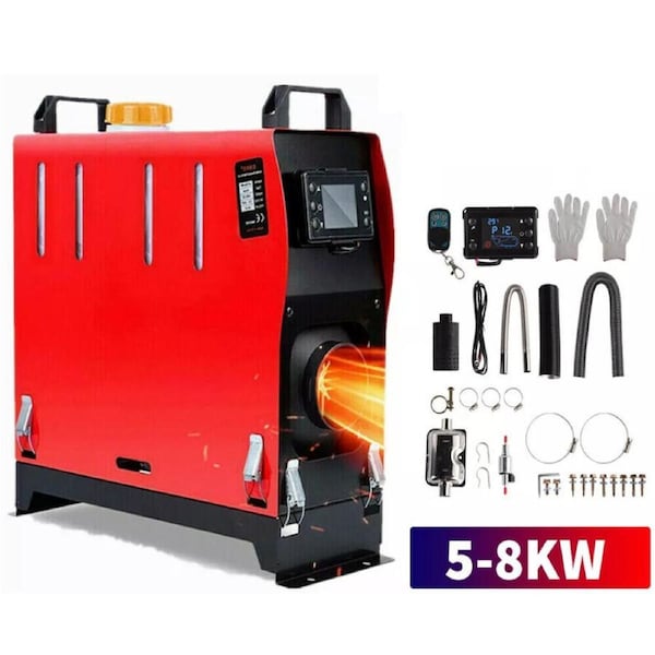 Diesel Air Heater 12V 5-8KW Tank Remote Control Thermostat Caravan Motorhome RV