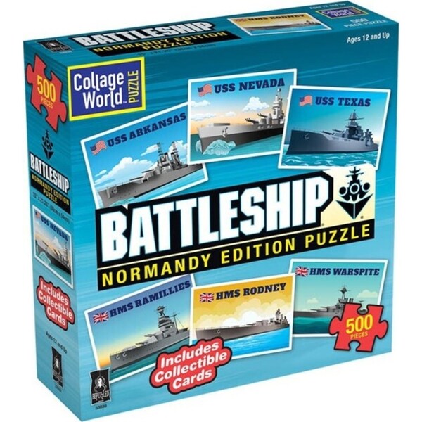 500pc Impossibles Hasbro Battleship Puzzle Normandy Edition Card Kids Toy 12+