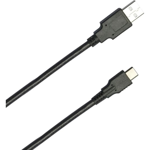 3rd Earth 3m Braided USB-C Charge Cable For Nintendo Switch Lite Console Grey