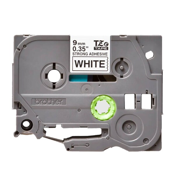 Brother 9mm Black on White Adhesive TZE Tape