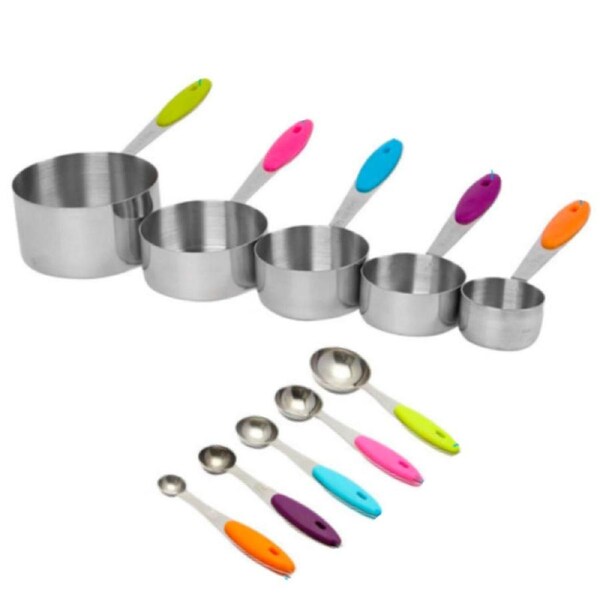 10PCS measuring spoons cups stainless steel baking teaspoon kitchen gadget kit