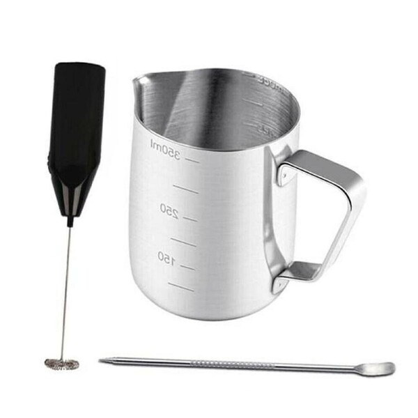 Mini Foamer Kitchen Tool Milk Frother Egg Beater & Pitcher Set