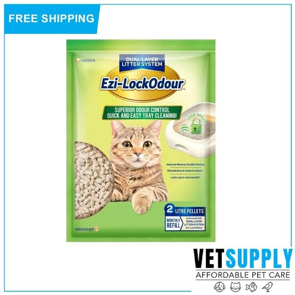 Ezi-Lockodour Natural Mineral Zeolite Cat Litter Pellets 2 Kg