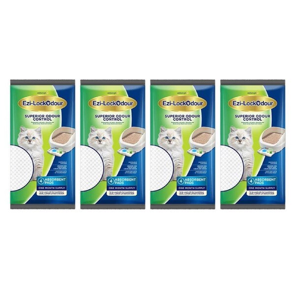 Ezi-Lockodour Absorbant Cat Litter Pads 4 X 4 Pack