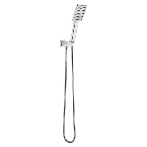 ACA Square Handheld shower head set with 1.5m shower hose G1/2 Brass Wall Base Holder Chrome