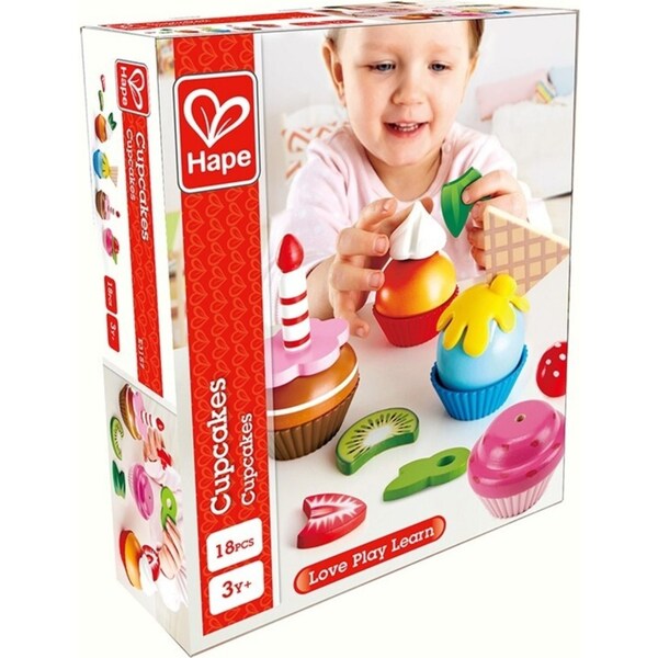 Hape Cupcakes Baking Pretend Play Cook/Bake Playset Kids/Toddler Activity Toy 3+