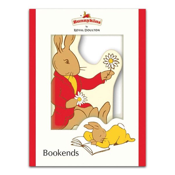 2pc Bunnykins Wooden Bookends Stand Book Organiser Storage Kids Room Decor 18m+