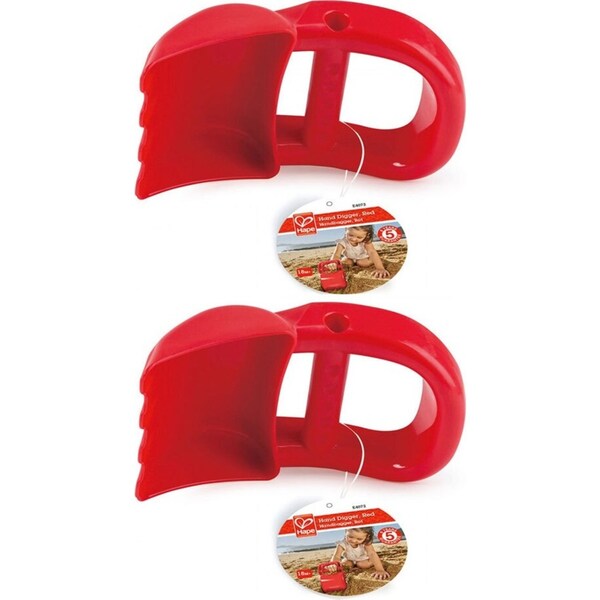 2x Hape Hand Digger Outdoor Fun Activity Learning Kids/Toddler Play Toy 18m+ Red