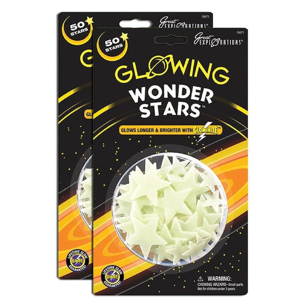 2x Great Explorations Glowing Wonder Glow in The Dark Stars Fun Kids Toy 5+