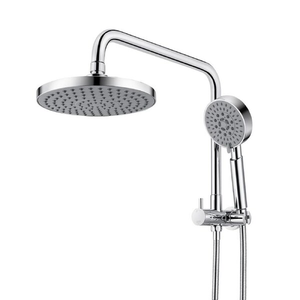 Chrome Round 8" Rain Shower Head Handheld Set Gooseneck Arm WELS