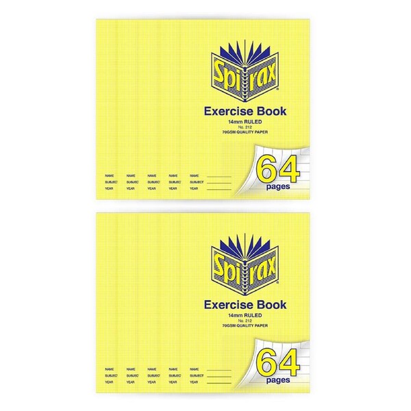 10x Spirax no.212 14mm Ruled Exercise Schoo/Home/Office Writing Book A4 64 Pages