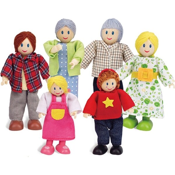 6pc Hape Happy Family Caucasian Imaginative Kids Pretend Play Activity Toy 3+