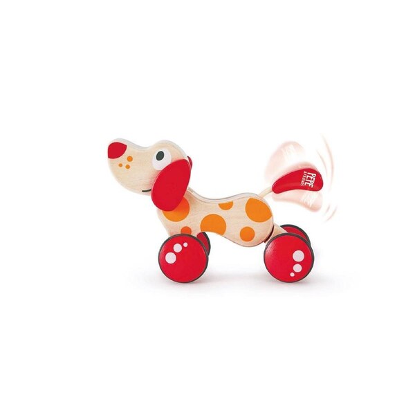 Hape Pepe Wooden Push & Pull Along Dog Animal Baby/Toddler Fun Play Toy 12m+
