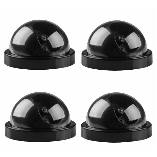4x Dummy Fake Camera Surveillance CCTV Security Dome Camera Flashing LED Light