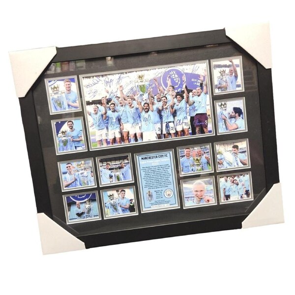 2023 EPL Champions Soccer Football MAN CITY Manchester City FC 56CMx46CM Memorabilia Wooden Limited Frame
