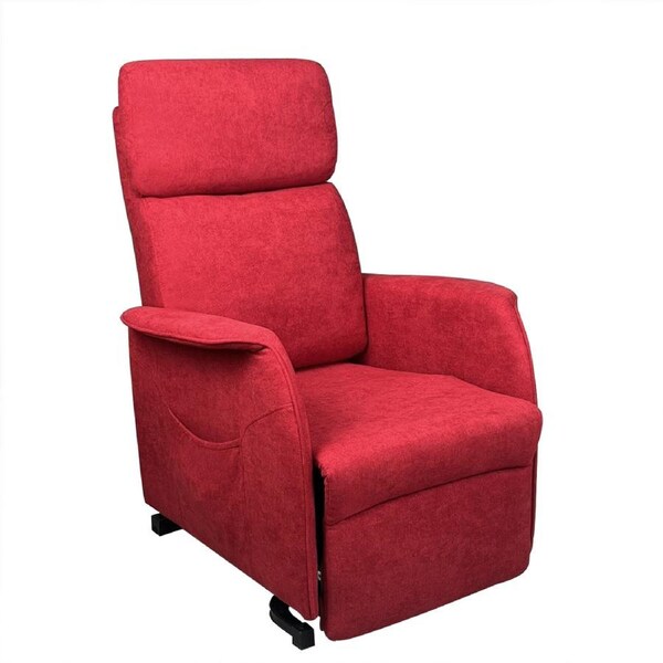 Power Lift Recliner Chair Fabric Sofa Remote Control Padded Seat Red