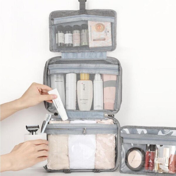 Large Hanging Hook Toiletry Bag Waterproof Travel Makeup Cosmetic Organizer Case