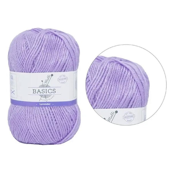 10x 100g Lavender Knitting Yarn Super Soft Blend Basic Wool Yarn Craft Solid