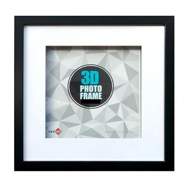 12 x Black Square 3D Photo Frame 15x15CM MDF Stand Deep Arts Picture Desk Table