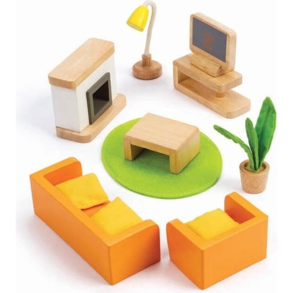 Hape Media Room Kids Wooden Dollhouse Furniture Imaginative Fun Play Toy 3+