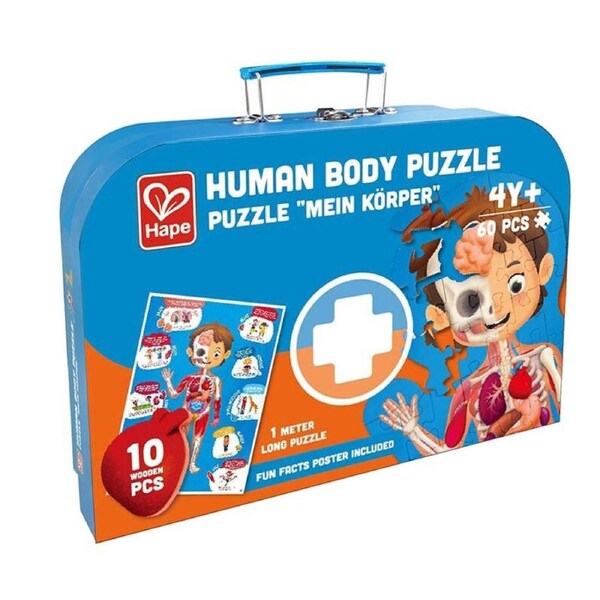Hape Human Body Puzzle Educational Playset Kids/Toddler Learning Activity Toy 4+