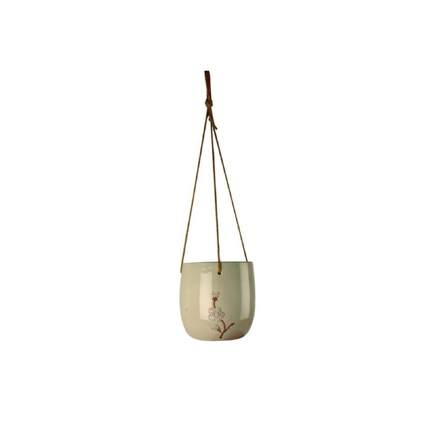 Maine & Crawford 17cm Skylar Ceramic Hanging Planter Home Decor Cream/Biege