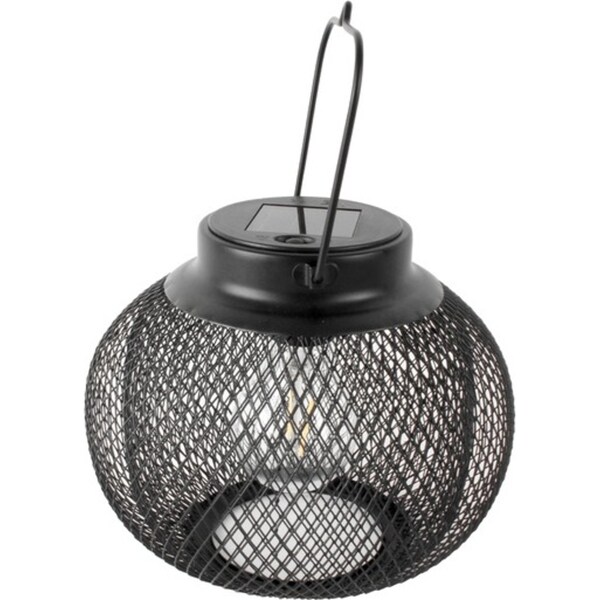 Yard Masters 20x20cm Solar Outdoor Garden Metal Lantern/Light Home Decor Black