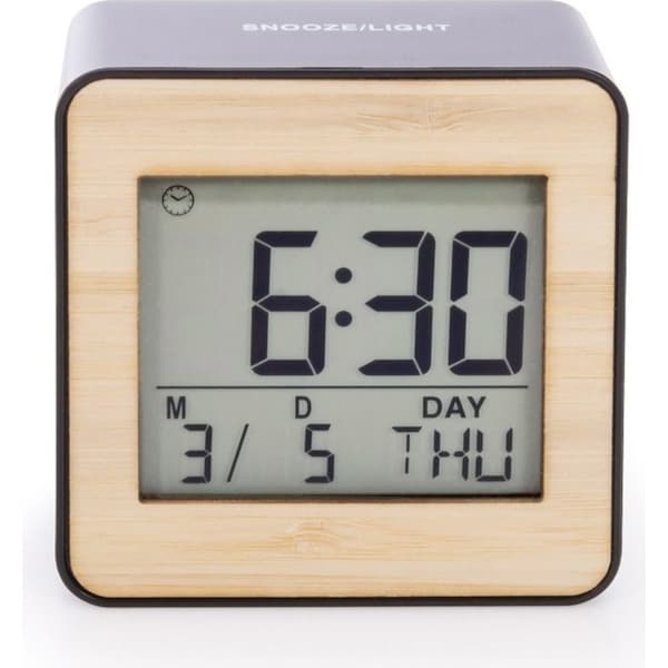 Is Gift Executive Collection Bamboo Digital Alarm Clock Calendar Black/Natural