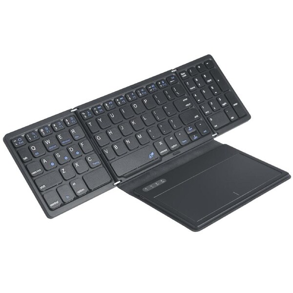 TODO Bluetooth Wireless Keyboard Touchpad Mouse 81 Key 3 Channel Mac Windows Android - Black