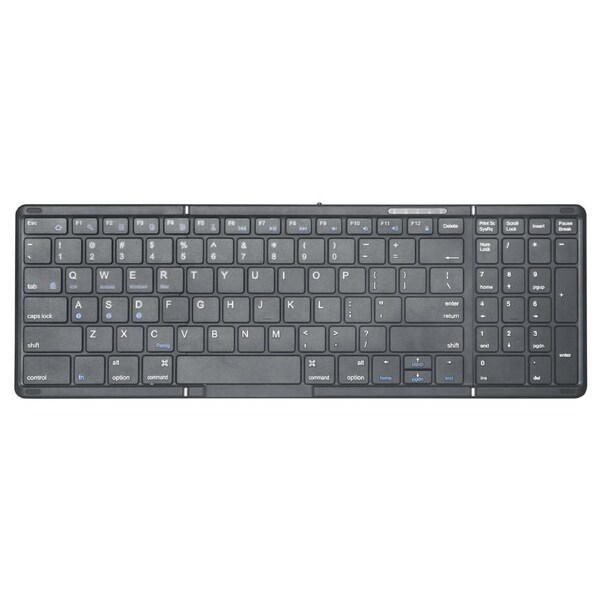 TODO Tri-Folding Bluetooth Wireless Keyboard BT 99 Key Mac Windows Android - Black