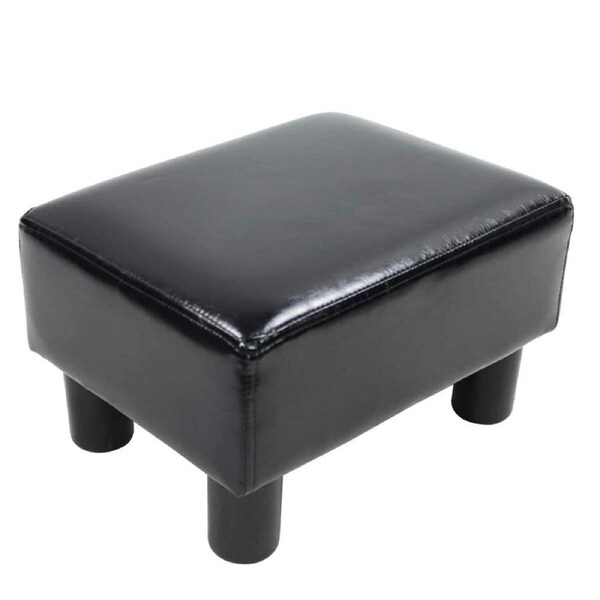 PU Leather Ottoman Stool Modern Rectangle Seat Chair Footstool for Living Room, Bedroom, Entryway