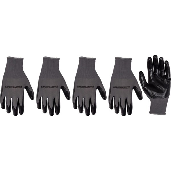 5x Pairs Gardenmaster Nylon Durable Nitrile Dipped Protective Gardening Gloves L