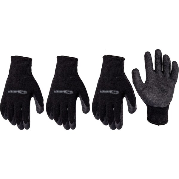 4x Pairs Gardenmaster Latex Durable Dipped Protective Gardening Gloves Medium