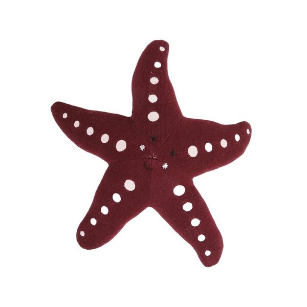 Rayell Cotton 28x28cm Starfish Shaped Cushion Soft Pillow Kids Toy Burgundy