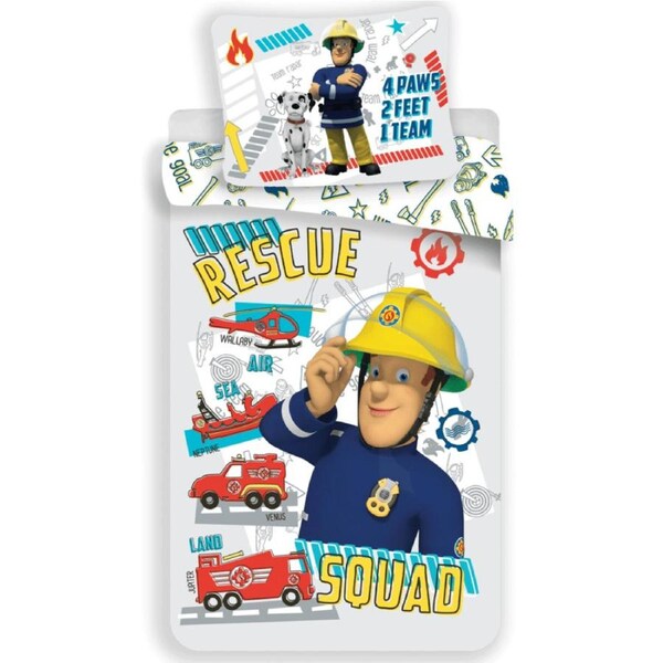 Fireman Sam kids Cotton Quilt Cover Set for Toddler Bed