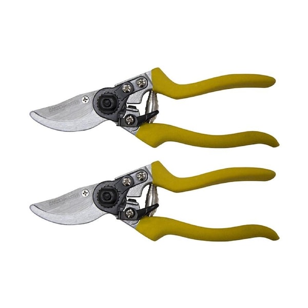 2x Gardenmaster Garden Secateurs Locking Bypass 8" Swiss Pruner w/Soft Handles